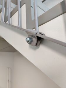 Metal handrails for concrete stairs