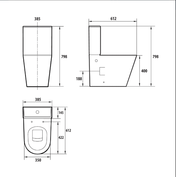 WC-pott Vento Ulsberg, tahavooluga 3/6l, Duroplast Soft Close - Image 4