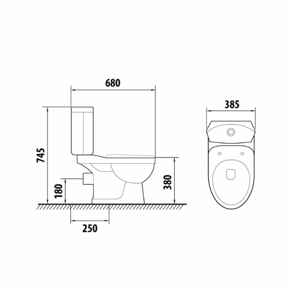 WC-pott Gotland Irida, tahavooluga 3/6l, PP Soft Close, must - Image 2