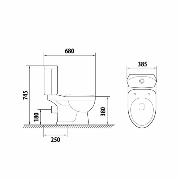 WC-pott Gotland Irida, tahavooluga 3/6l, PP Soft Close, hall - Image 2
