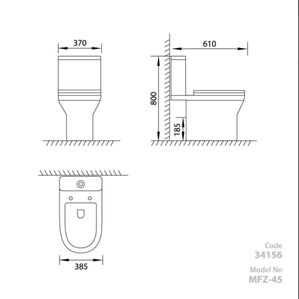 WC-pott Vento Norberg, tahavooluga 3/6l, Duroplast Soft Close - Image 2