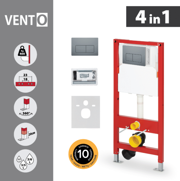 WC seinaraam VENTO 4in1, kroomnupuga - Image 2